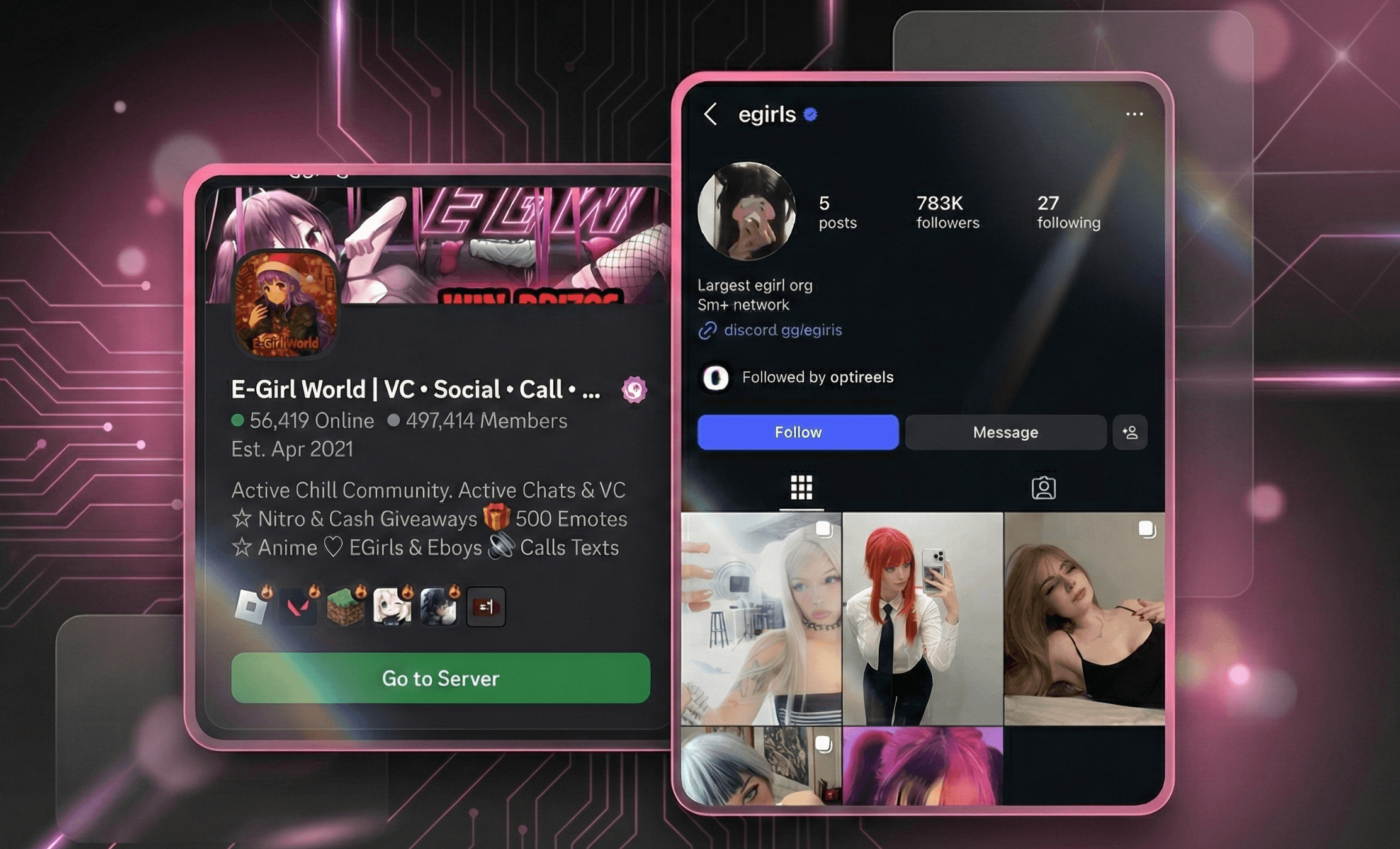 E-Girls Network - Discord and Instagram showcase